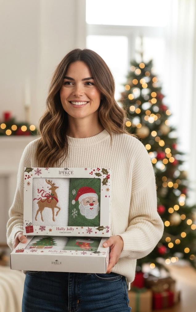 Božični darilni paket brisačk - Božiček in Jelenček